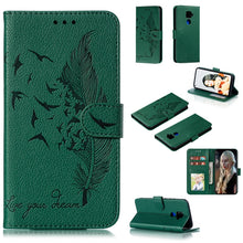 Load image into Gallery viewer, Feather Pattern Litchi Texture Horizontal Flip Leather Case with Holder &amp; Wallet &amp; Card Slots