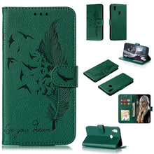 Load image into Gallery viewer, Feather Pattern Litchi Texture Horizontal Flip Leather Case with Holder &amp; Wallet &amp; Card Slots