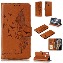 Load image into Gallery viewer, Feather Pattern Litchi Texture Horizontal Flip Leather Case with Holder &amp; Wallet &amp; Card Slots