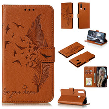 Load image into Gallery viewer, Feather Pattern Litchi Texture Horizontal Flip Leather Case with Holder &amp; Wallet &amp; Card Slots