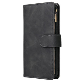 Multifunctional Retro Frosted Horizontal Flip Leather Case with Card Slot & Holder & Zipper Wallet & Photo Frame & Lanyard