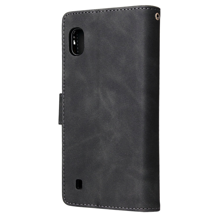 Multifunctional Retro Frosted Horizontal Flip Leather Case with Card Slot & Holder & Zipper Wallet & Photo Frame & Lanyard