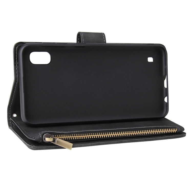 Multifunctional Retro Frosted Horizontal Flip Leather Case with Card Slot & Holder & Zipper Wallet & Photo Frame & Lanyard