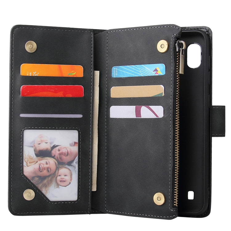 Multifunctional Retro Frosted Horizontal Flip Leather Case with Card Slot & Holder & Zipper Wallet & Photo Frame & Lanyard