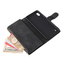 Load image into Gallery viewer, Multifunctional Retro Frosted Horizontal Flip Leather Case with Card Slot &amp; Holder &amp; Zipper Wallet &amp; Photo Frame &amp; Lanyard