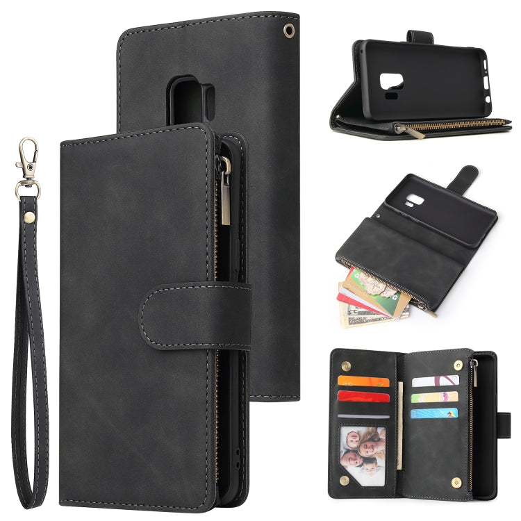 Multifunctional Retro Frosted Horizontal Flip Leather Case with Card Slot & Holder & Zipper Wallet & Photo Frame & Lanyard