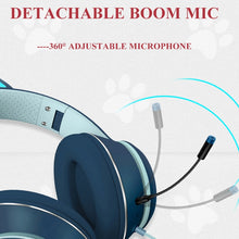 Load image into Gallery viewer, AKZ-022 USB + 3.5mm Port Cat Ear Design Foldable LED Headset with Mic