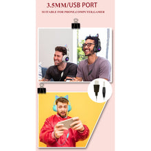 Load image into Gallery viewer, AKZ-022 USB + 3.5mm Port Cat Ear Design Foldable LED Headset with Mic