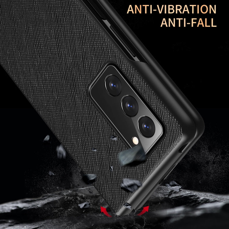 Leather Texture + PC Full Coverge Folding Case, For Samsung Galaxy Z Fold2 5G