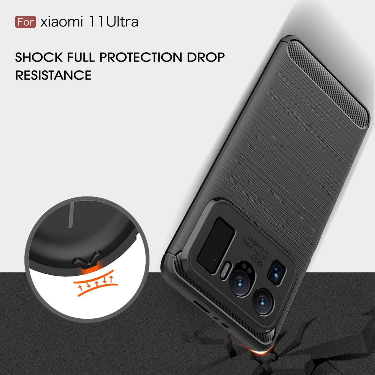 Brushed Texture Carbon Fiber TPU Case, For Xiaomi Mi 11 Ultra