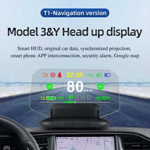 Load image into Gallery viewer, T1 5.1 inch Car HUD Head-up Display Overspeed Alarm / Remaining Battery Percentage Display for Tesla Model 3 / Y, T1  HUD