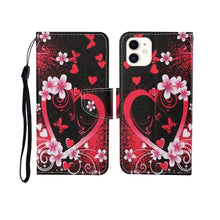 Load image into Gallery viewer, Painted Pattern Horizontal Flip Leathe Case, For iPhone 12 mini, For iPhone 12/12 Pro, For iPhone 12 Pro Max