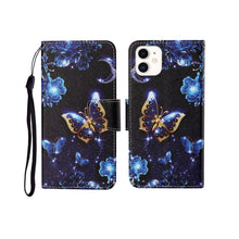 Load image into Gallery viewer, Painted Pattern Horizontal Flip Leathe Case, For iPhone 12 mini, For iPhone 12/12 Pro, For iPhone 12 Pro Max