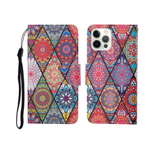 Load image into Gallery viewer, Painted Pattern Horizontal Flip Leathe Case, For iPhone 12 mini, For iPhone 12/12 Pro, For iPhone 12 Pro Max