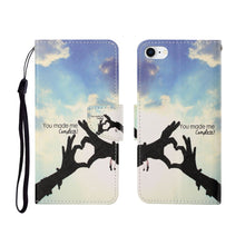 Load image into Gallery viewer, Painted Pattern Horizontal Flip Leathe Case, For iPhone SE (2020)/ 7 /8, For iPhone X, For iPhone XR