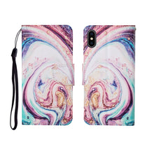 Load image into Gallery viewer, Painted Pattern Horizontal Flip Leathe Case, For iPhone SE (2020)/ 7 /8, For iPhone X, For iPhone XR