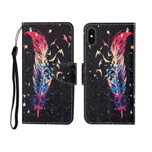 Load image into Gallery viewer, Painted Pattern Horizontal Flip Leathe Case, For iPhone SE (2020)/ 7 /8, For iPhone X, For iPhone XR