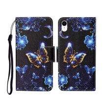 Load image into Gallery viewer, Painted Pattern Horizontal Flip Leathe Case, For iPhone XS Max