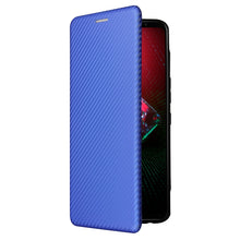 Load image into Gallery viewer, Carbon Fiber Texture Magnetic Horizontal Flip TPU + PC + PU Leather Case with Card Slot, For Asus ROG Phone 5, For Blackview BV6300 Pro, For Samsung Galaxy M62, For Samsung Galaxy F62, For Sony Xperia 1 III