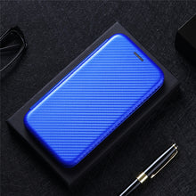 Load image into Gallery viewer, Carbon Fiber Texture Magnetic Horizontal Flip TPU + PC + PU Leather Case with Card Slot, For Asus ROG Phone 5, For Blackview BV6300 Pro, For Samsung Galaxy M62, For Samsung Galaxy F62, For Sony Xperia 1 III