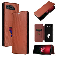 Load image into Gallery viewer, Carbon Fiber Texture Magnetic Horizontal Flip TPU + PC + PU Leather Case with Card Slot, For Asus ROG Phone 5, For Blackview BV6300 Pro, For Samsung Galaxy M62, For Samsung Galaxy F62, For Sony Xperia 1 III