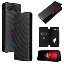 Load image into Gallery viewer, Carbon Fiber Texture Magnetic Horizontal Flip TPU + PC + PU Leather Case with Card Slot, For Asus ROG Phone 5, For Blackview BV6300 Pro, For Samsung Galaxy M62, For Samsung Galaxy F62, For Sony Xperia 1 III