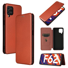 Load image into Gallery viewer, Carbon Fiber Texture Magnetic Horizontal Flip TPU + PC + PU Leather Case with Card Slot, For Asus ROG Phone 5, For Blackview BV6300 Pro, For Samsung Galaxy M62, For Samsung Galaxy F62, For Sony Xperia 1 III