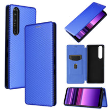 Load image into Gallery viewer, Carbon Fiber Texture Magnetic Horizontal Flip TPU + PC + PU Leather Case with Card Slot, For Asus ROG Phone 5, For Blackview BV6300 Pro, For Samsung Galaxy M62, For Samsung Galaxy F62, For Sony Xperia 1 III
