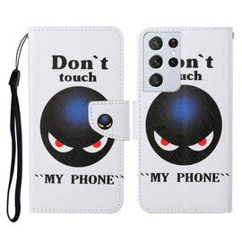 Colored Drawing Pattern Horizontal Flip Leather Case with Holder & Card Slots & Wallet & Lanyard, For Samsung Galaxy S21 Ultra 5G