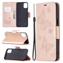 Load image into Gallery viewer, Two Butterflies Embossing Pattern Horizontal Flip Leather Case with Holder &amp; Card Slot &amp; Wallet &amp; Lanyard, For LG K42, For Xiaomi Redmi Note 10 Pro, For Huawei P50, For Huawei P50 Pro, For Samsung Galaxy A32 4G