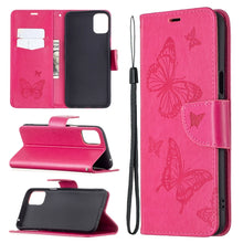 Load image into Gallery viewer, Two Butterflies Embossing Pattern Horizontal Flip Leather Case with Holder &amp; Card Slot &amp; Wallet &amp; Lanyard, For LG K42, For Xiaomi Redmi Note 10 Pro, For Huawei P50, For Huawei P50 Pro, For Samsung Galaxy A32 4G