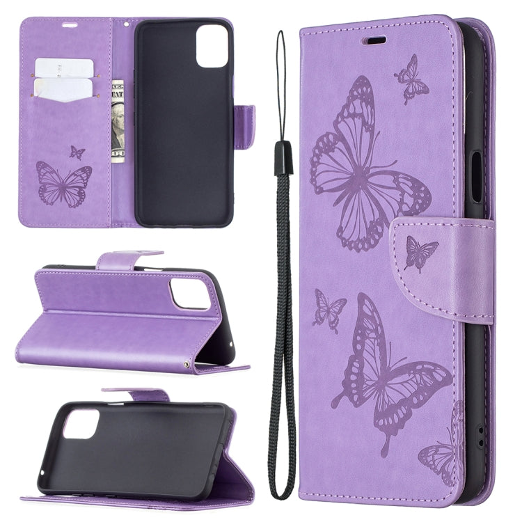 Two Butterflies Embossing Pattern Horizontal Flip Leather Case with Holder & Card Slot & Wallet & Lanyard, For LG K42, For Xiaomi Redmi Note 10 Pro, For Huawei P50, For Huawei P50 Pro, For Samsung Galaxy A32 4G