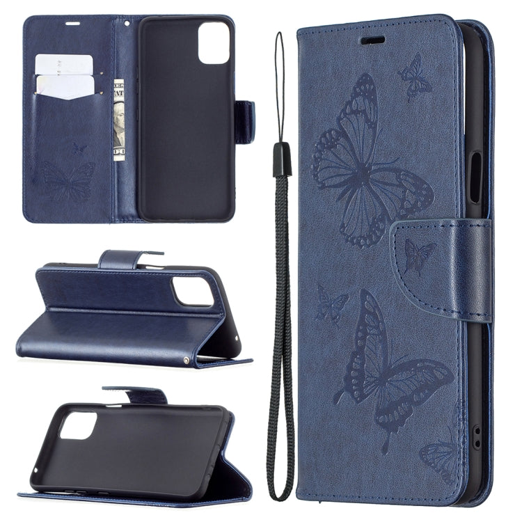 Two Butterflies Embossing Pattern Horizontal Flip Leather Case with Holder & Card Slot & Wallet & Lanyard, For LG K42, For Xiaomi Redmi Note 10 Pro, For Huawei P50, For Huawei P50 Pro, For Samsung Galaxy A32 4G