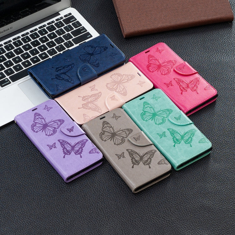 Two Butterflies Embossing Pattern Horizontal Flip Leather Case with Holder & Card Slot & Wallet & Lanyard, For LG K42, For Xiaomi Redmi Note 10 Pro, For Huawei P50, For Huawei P50 Pro, For Samsung Galaxy A32 4G