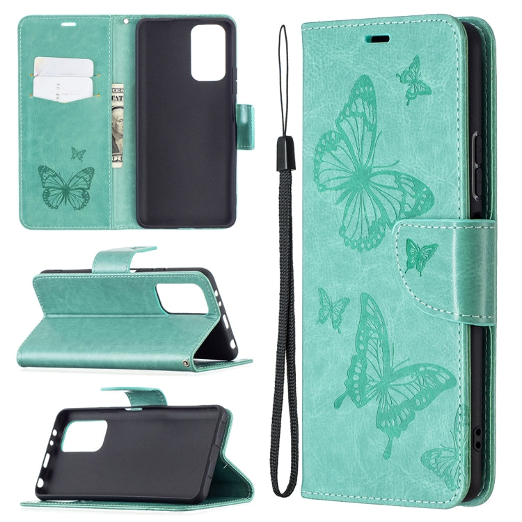 Two Butterflies Embossing Pattern Horizontal Flip Leather Case with Holder & Card Slot & Wallet & Lanyard, For LG K42, For Xiaomi Redmi Note 10 Pro, For Huawei P50, For Huawei P50 Pro, For Samsung Galaxy A32 4G