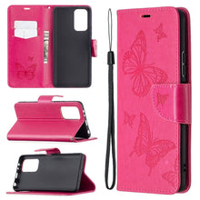 Load image into Gallery viewer, Two Butterflies Embossing Pattern Horizontal Flip Leather Case with Holder &amp; Card Slot &amp; Wallet &amp; Lanyard, For LG K42, For Xiaomi Redmi Note 10 Pro, For Huawei P50, For Huawei P50 Pro, For Samsung Galaxy A32 4G