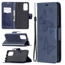Load image into Gallery viewer, Two Butterflies Embossing Pattern Horizontal Flip Leather Case with Holder &amp; Card Slot &amp; Wallet &amp; Lanyard, For LG K42, For Xiaomi Redmi Note 10 Pro, For Huawei P50, For Huawei P50 Pro, For Samsung Galaxy A32 4G