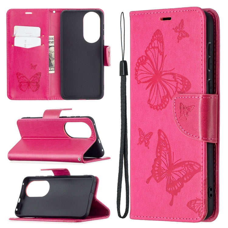 Two Butterflies Embossing Pattern Horizontal Flip Leather Case with Holder & Card Slot & Wallet & Lanyard, For LG K42, For Xiaomi Redmi Note 10 Pro, For Huawei P50, For Huawei P50 Pro, For Samsung Galaxy A32 4G