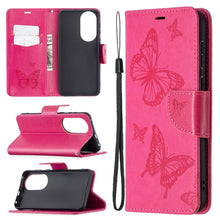 Load image into Gallery viewer, Two Butterflies Embossing Pattern Horizontal Flip Leather Case with Holder &amp; Card Slot &amp; Wallet &amp; Lanyard, For LG K42, For Xiaomi Redmi Note 10 Pro, For Huawei P50, For Huawei P50 Pro, For Samsung Galaxy A32 4G