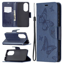 Load image into Gallery viewer, Two Butterflies Embossing Pattern Horizontal Flip Leather Case with Holder &amp; Card Slot &amp; Wallet &amp; Lanyard, For LG K42, For Xiaomi Redmi Note 10 Pro, For Huawei P50, For Huawei P50 Pro, For Samsung Galaxy A32 4G