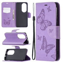 Load image into Gallery viewer, Two Butterflies Embossing Pattern Horizontal Flip Leather Case with Holder &amp; Card Slot &amp; Wallet &amp; Lanyard, For LG K42, For Xiaomi Redmi Note 10 Pro, For Huawei P50, For Huawei P50 Pro, For Samsung Galaxy A32 4G