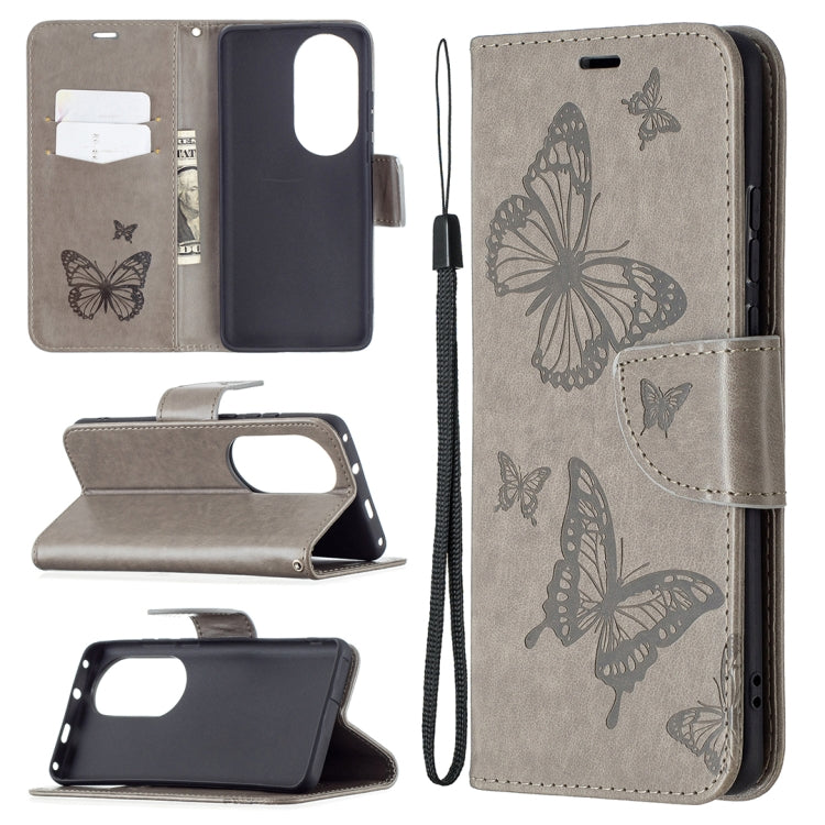 Two Butterflies Embossing Pattern Horizontal Flip Leather Case with Holder & Card Slot & Wallet & Lanyard, For LG K42, For Xiaomi Redmi Note 10 Pro, For Huawei P50, For Huawei P50 Pro, For Samsung Galaxy A32 4G