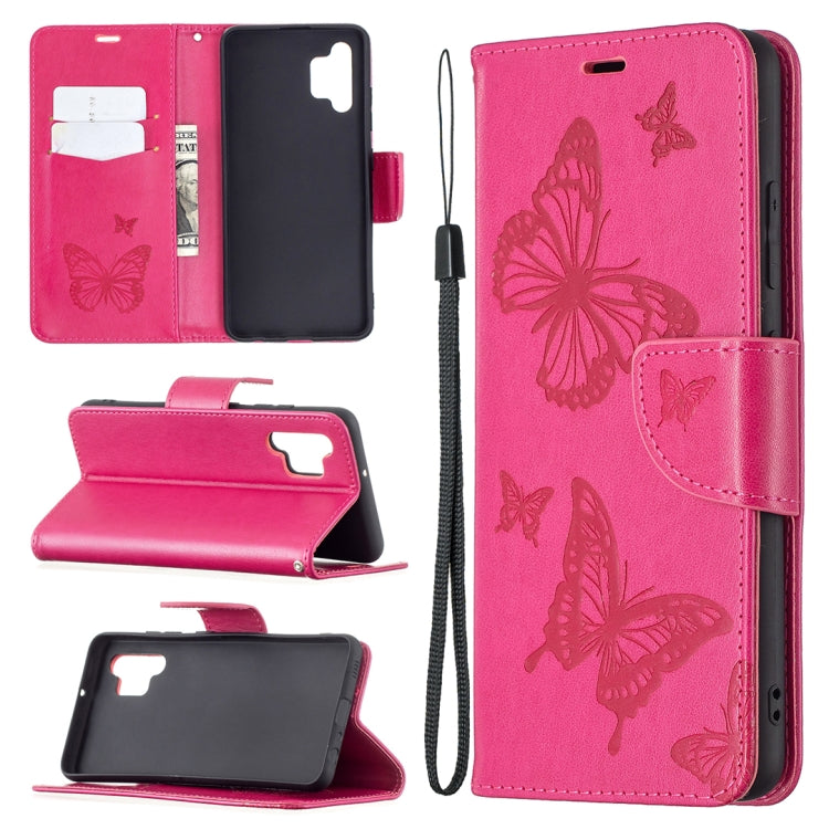 Two Butterflies Embossing Pattern Horizontal Flip Leather Case with Holder & Card Slot & Wallet & Lanyard, For LG K42, For Xiaomi Redmi Note 10 Pro, For Huawei P50, For Huawei P50 Pro, For Samsung Galaxy A32 4G