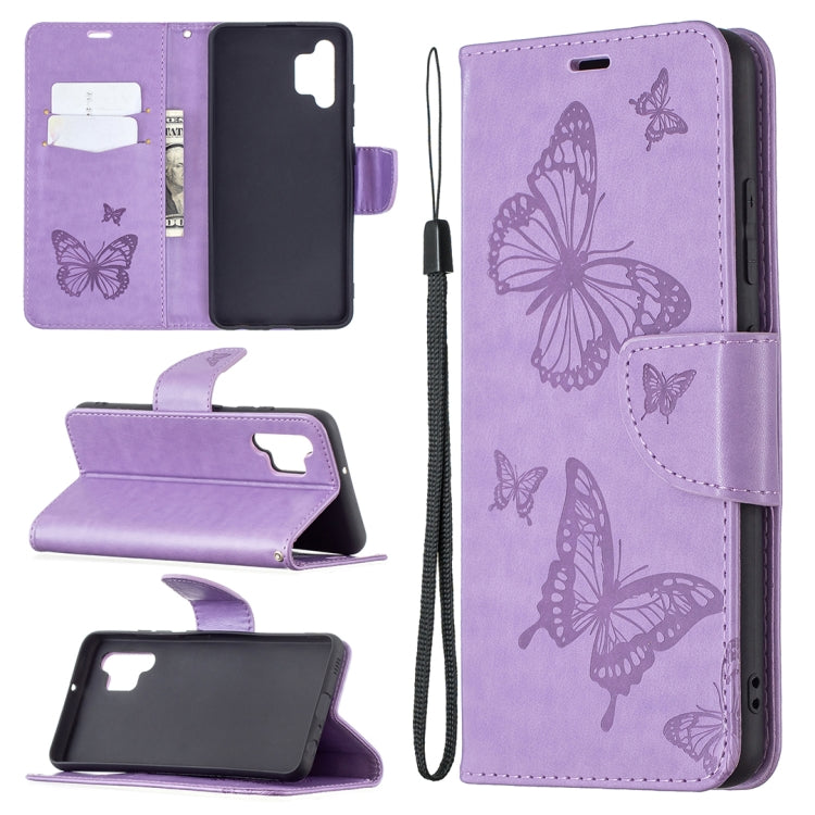 Two Butterflies Embossing Pattern Horizontal Flip Leather Case with Holder & Card Slot & Wallet & Lanyard, For LG K42, For Xiaomi Redmi Note 10 Pro, For Huawei P50, For Huawei P50 Pro, For Samsung Galaxy A32 4G