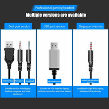 Load image into Gallery viewer, 2 PCS G58 Head-Mounted Gaming Wired Headset with Microphone, Cable Length: about 2m, Black Single Plug Version, Black 7.1 Single USB Version, Pink Colorful 3.5mm Version, White Colorful 3.5mm Version, Black Colorful 3.5mm Version