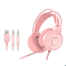 Load image into Gallery viewer, 2 PCS G58 Head-Mounted Gaming Wired Headset with Microphone, Cable Length: about 2m, Black Single Plug Version, Black 7.1 Single USB Version, Pink Colorful 3.5mm Version, White Colorful 3.5mm Version, Black Colorful 3.5mm Version