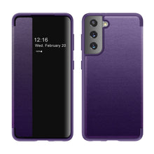 Load image into Gallery viewer, Magnetic Side Window View Shockproof Horizontal Flip Leather Case, For Samsung Galaxy S21 5G, For Samsung Galaxy S21+ 5G, For Samsung Galaxy S21 Ultra 5G, For Samsung Galaxy A12, For Samsung Galaxy S20 FE