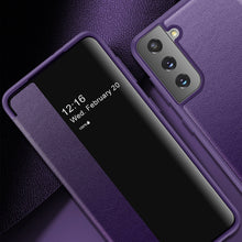 Load image into Gallery viewer, Magnetic Side Window View Shockproof Horizontal Flip Leather Case, For Samsung Galaxy S21 5G, For Samsung Galaxy S21+ 5G, For Samsung Galaxy S21 Ultra 5G, For Samsung Galaxy A12, For Samsung Galaxy S20 FE