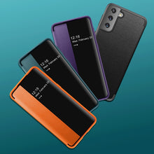 Load image into Gallery viewer, Magnetic Side Window View Shockproof Horizontal Flip Leather Case, For Samsung Galaxy S21 5G, For Samsung Galaxy S21+ 5G, For Samsung Galaxy S21 Ultra 5G, For Samsung Galaxy A12, For Samsung Galaxy S20 FE