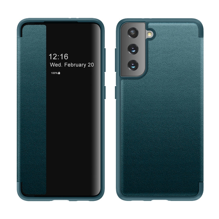 Magnetic Side Window View Shockproof Horizontal Flip Leather Case, For Samsung Galaxy S21 5G, For Samsung Galaxy S21+ 5G, For Samsung Galaxy S21 Ultra 5G, For Samsung Galaxy A12, For Samsung Galaxy S20 FE